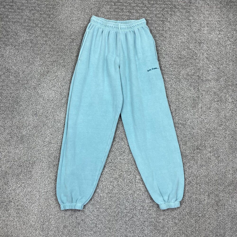 Iets Frans Sweatpants Womens Small Blue High Rise Joggers Lounge Athleisure